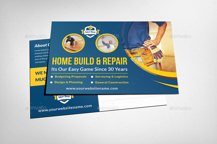 Construction Postcard Template