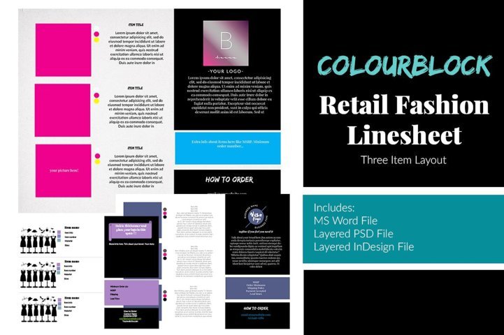 3 Item Retail Fashion Line Sheet