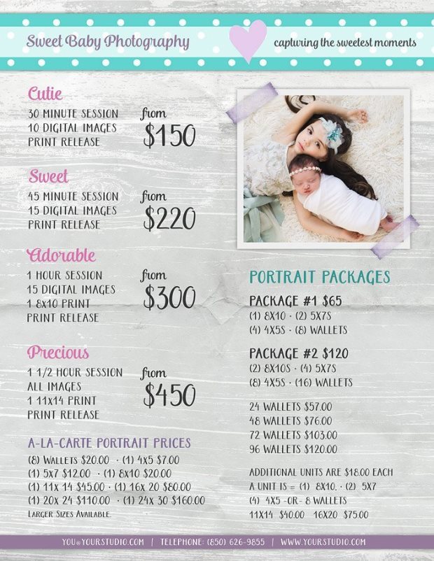 Price Sheet List PSD Template