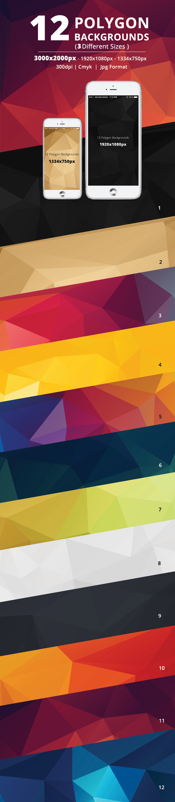 12 Polygon Backgrounds