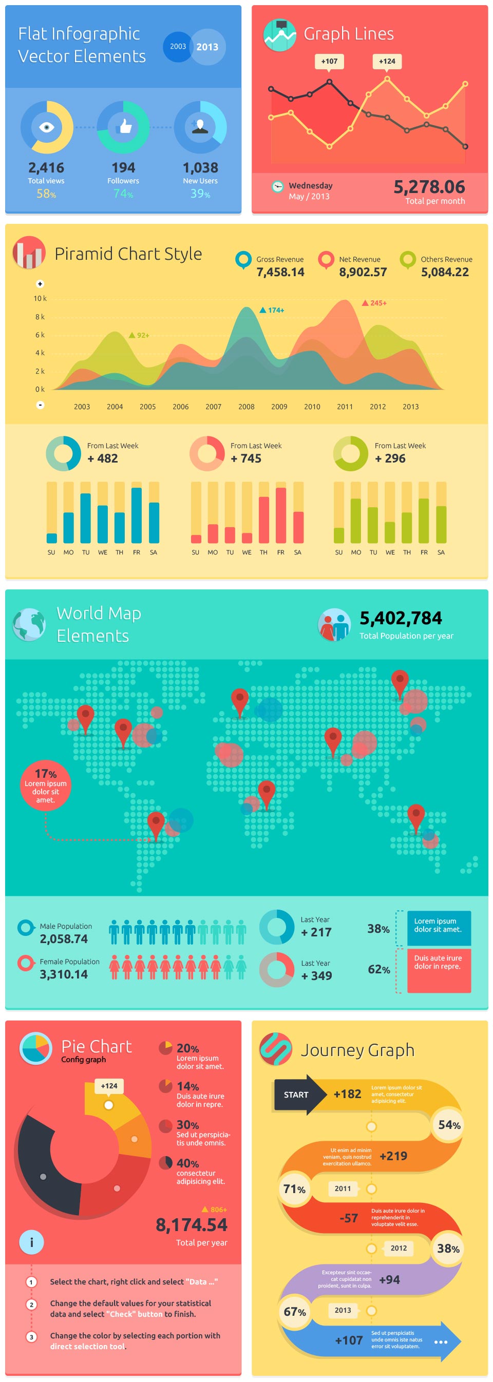 Flat Infographic Vector Elements