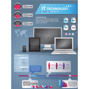 Vector Elements Set of IT Technology Infographics