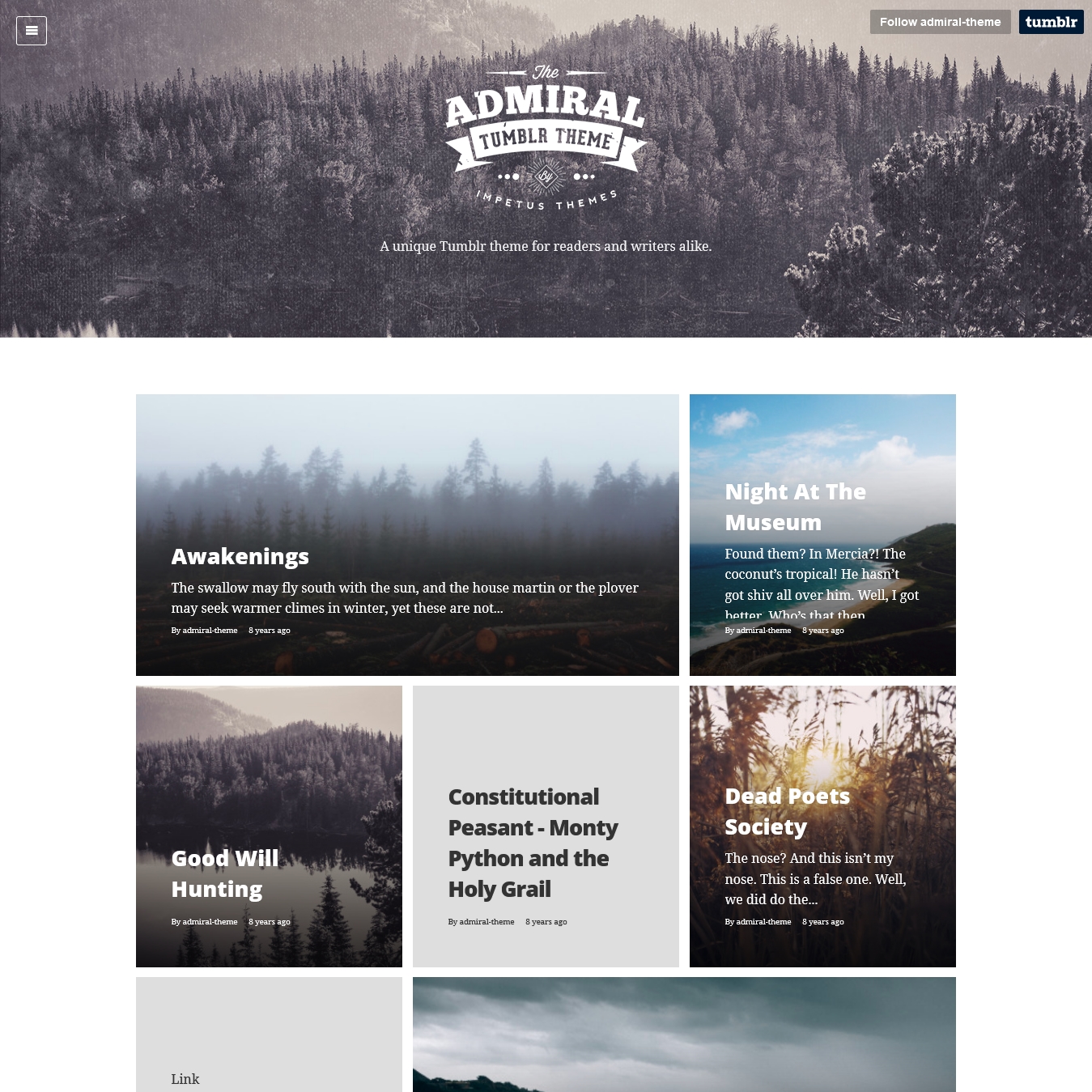 Admiral Tumblr Theme