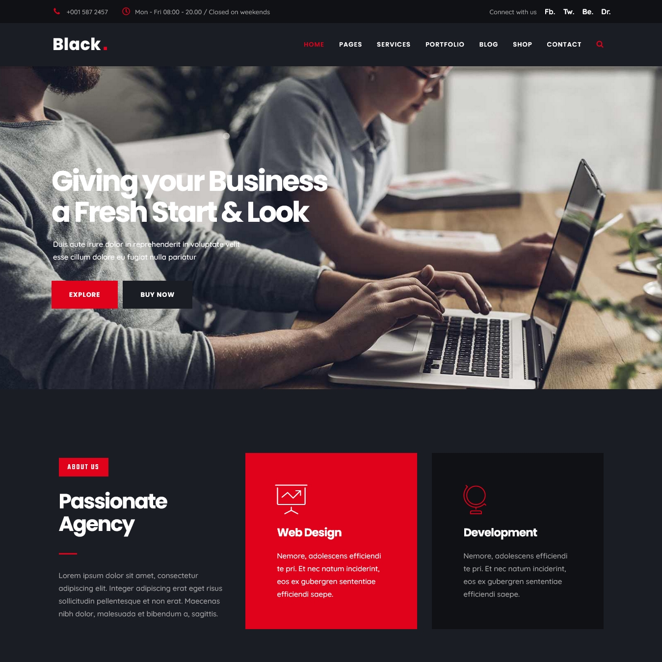 Black Modern Digital Agency Business Joomla Theme