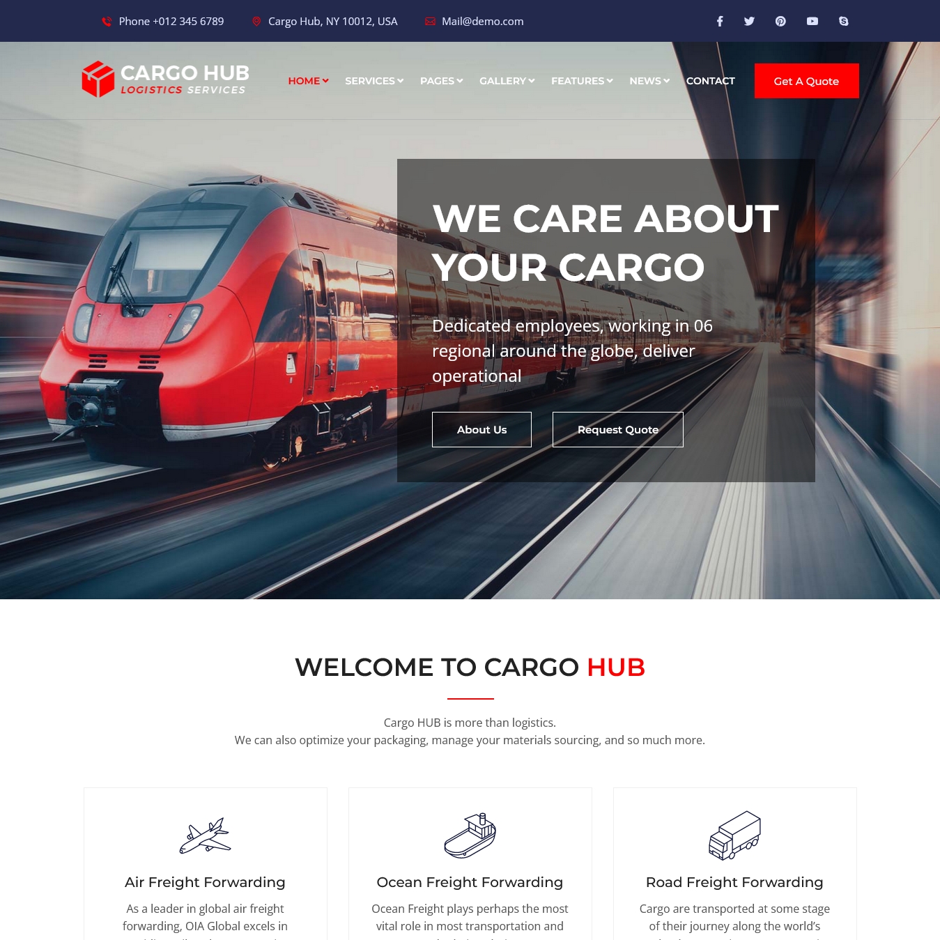 Cargo HUB Transportation, Logistics and Shipping Joomla 4 Template