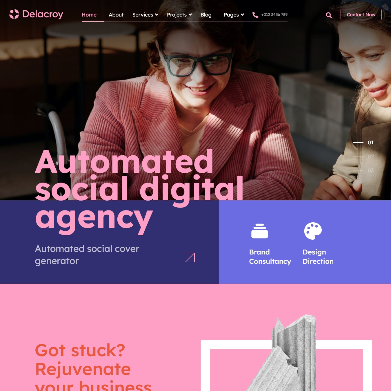 Delacroy Digital Agency & Multipurpose Joomla Template
