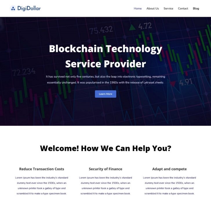 DigiDollar Digital Cryptocurrency Blockchain Development Services Joomla Template
