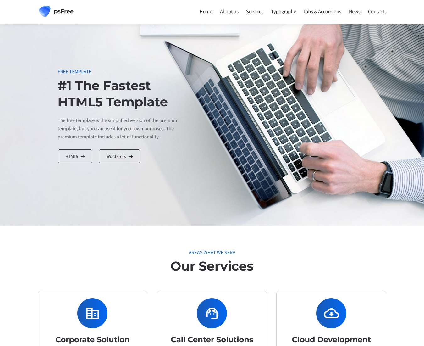 Free Business & Services HTML5 Website Template
