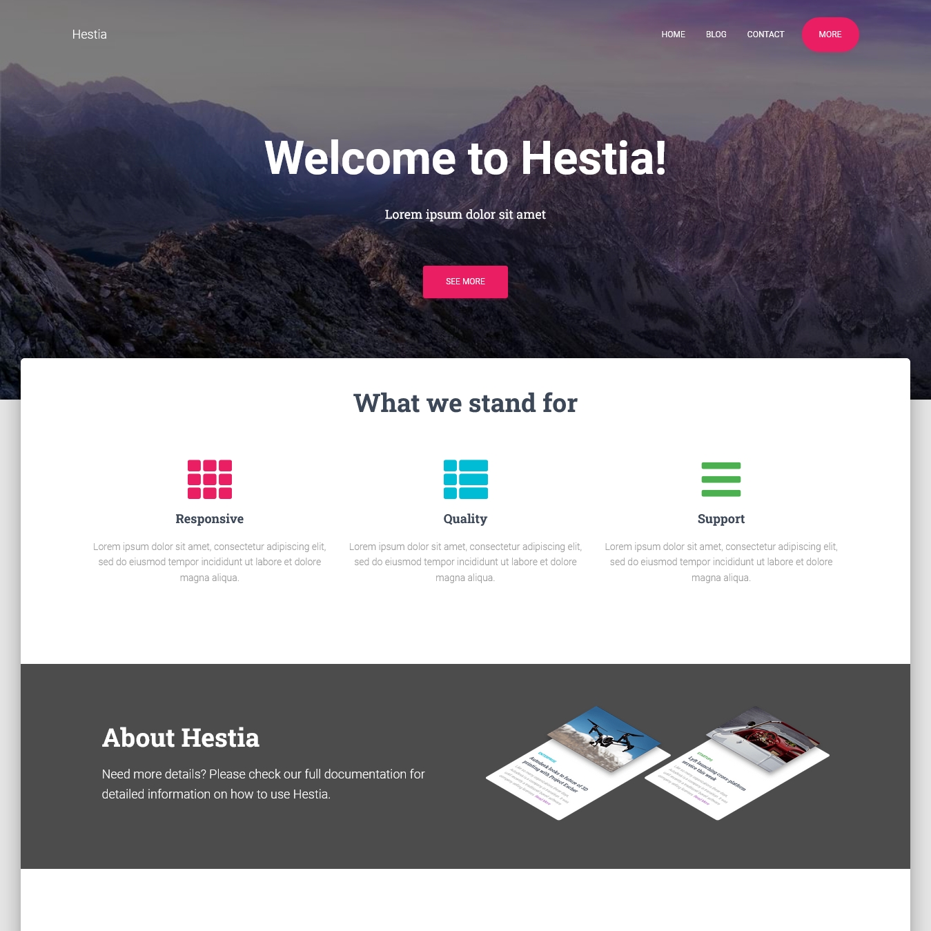 Hestia WordPress Theme for Professionals