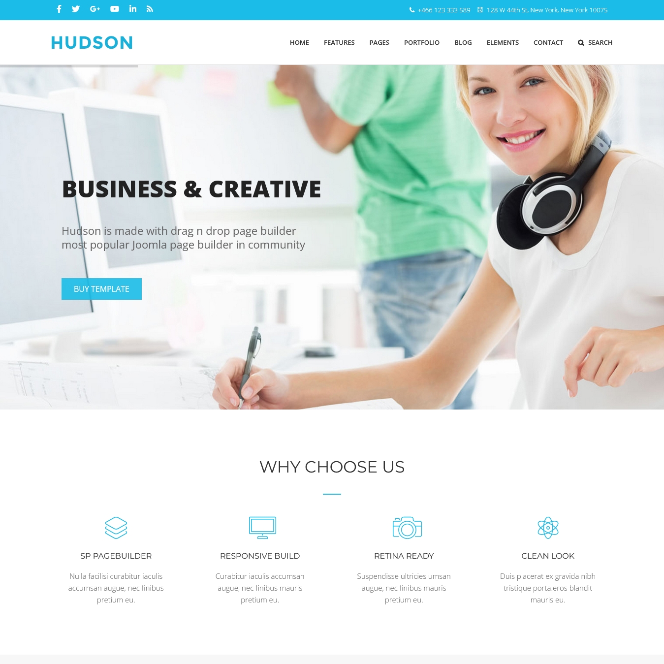 Hudson Multipurpose Joomla Template