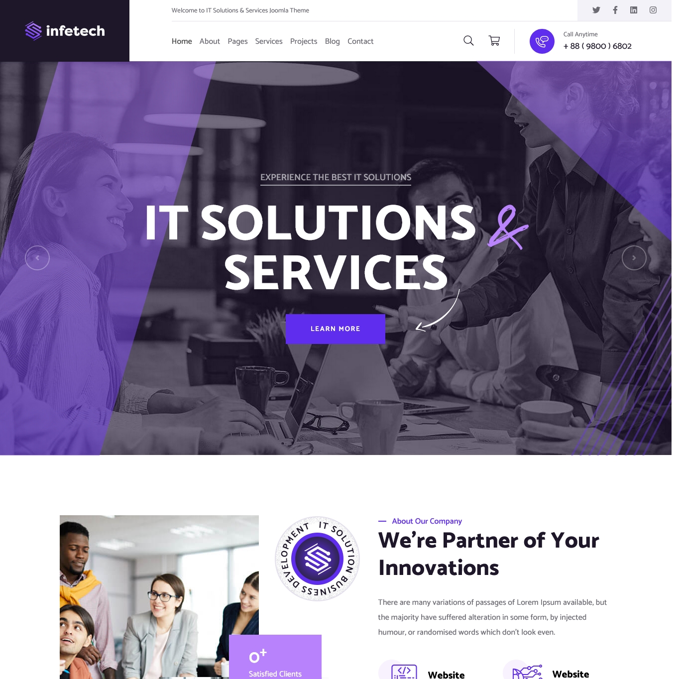 Infetech Technology & IT Solutions Joomla 4 Template