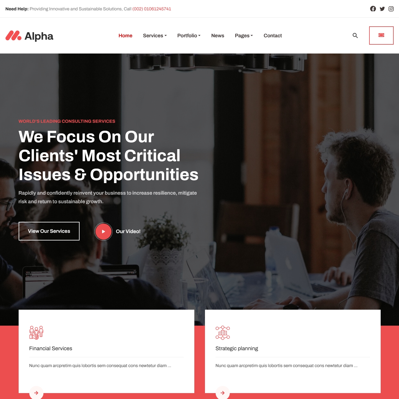 JA Alpha Professional Consulting Business Joomla Template