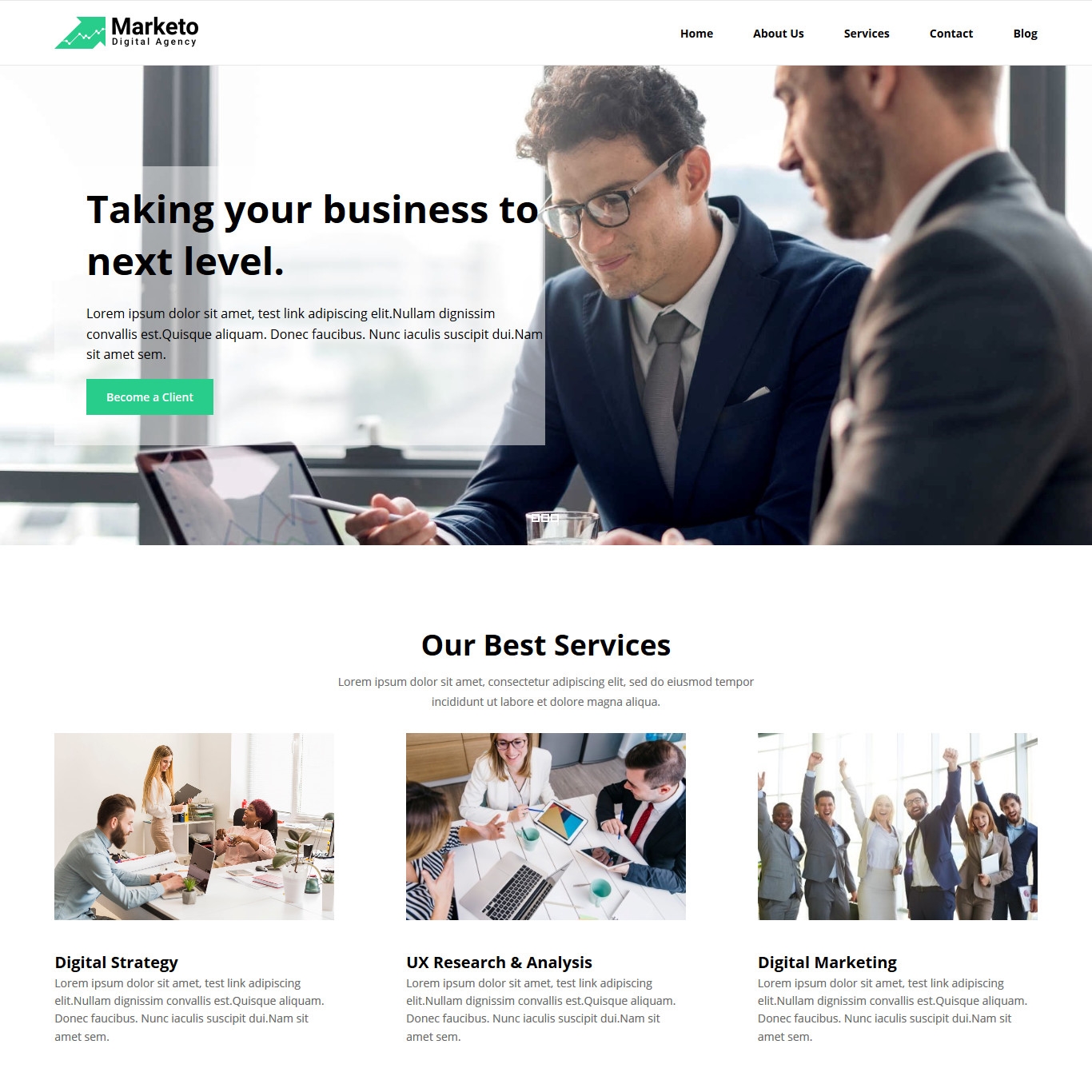 Marketo Marketing Consultancy Services Free Joomla Template