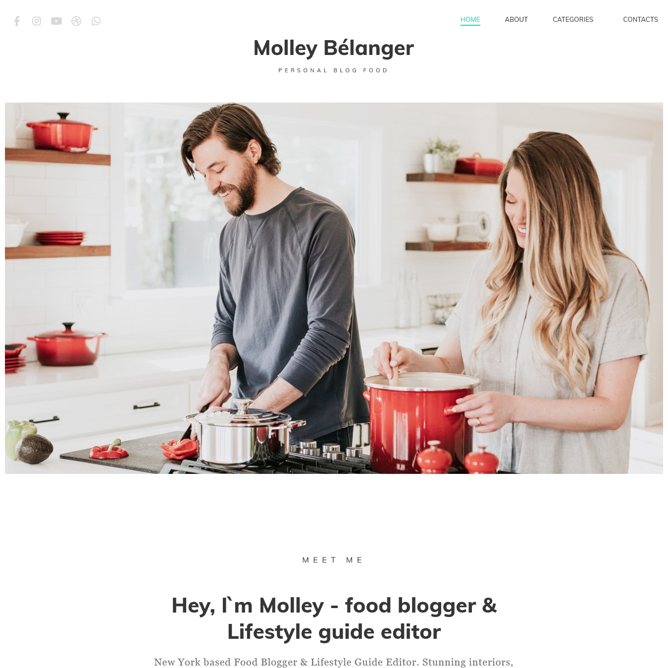 Molley Belanger Food Blog for Storytelling WordPress Theme