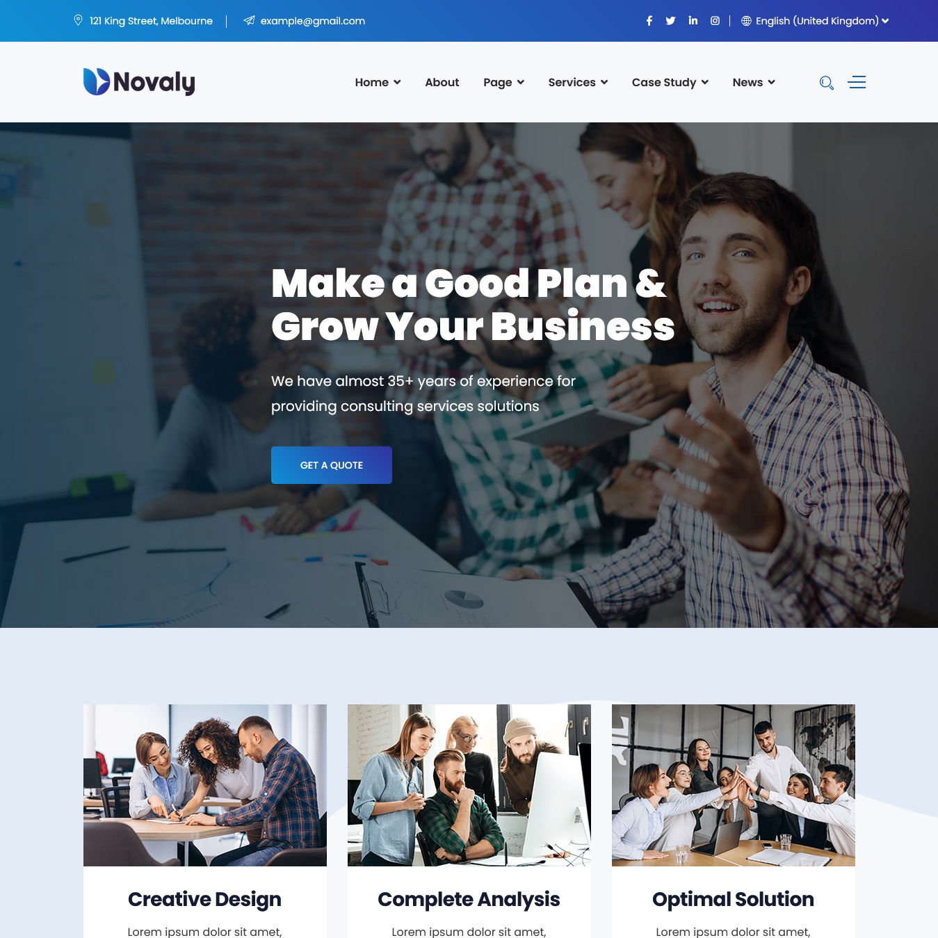 Novaly Consulting & Business Joomla 4 Template
