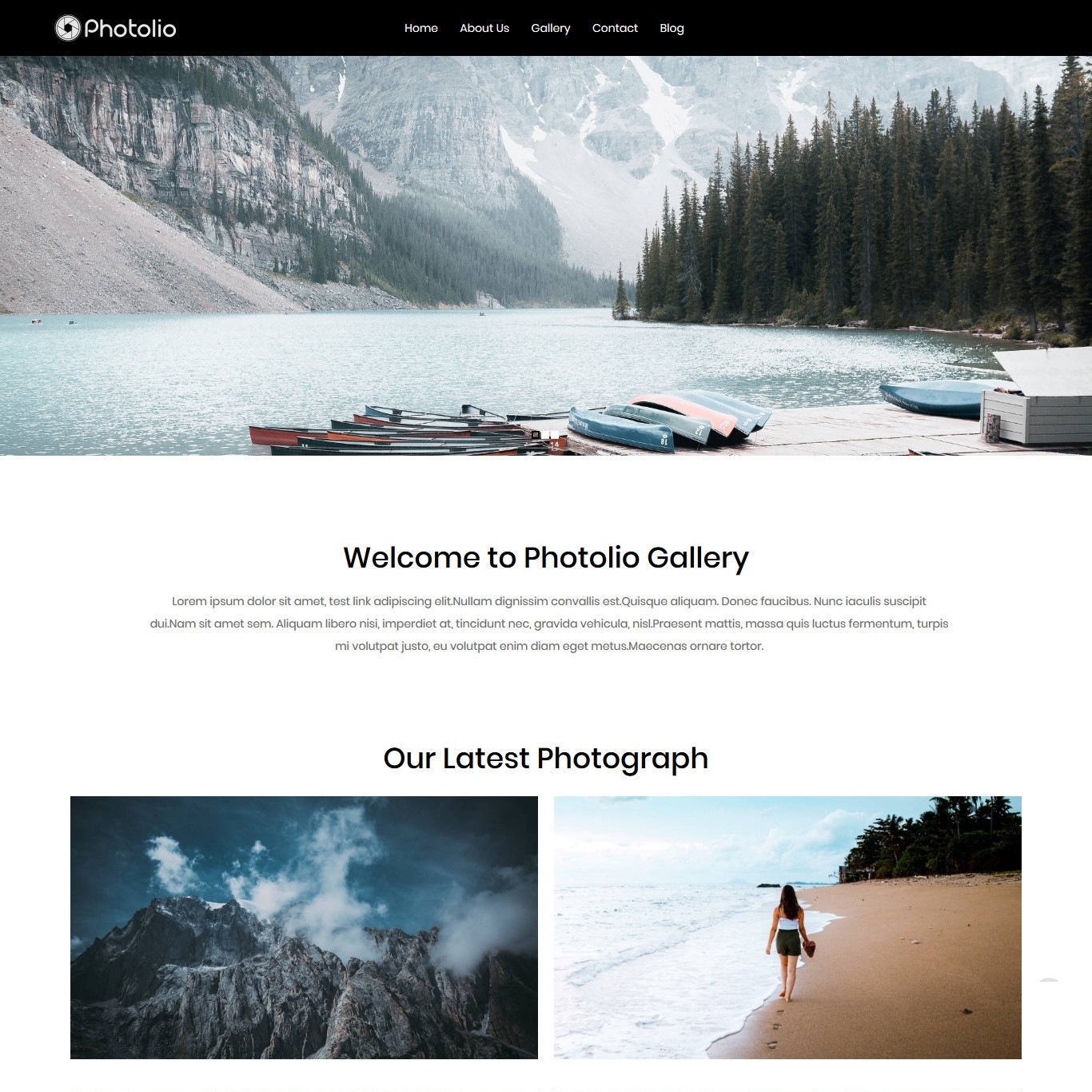 Photolio Photography Free WordPress Theme