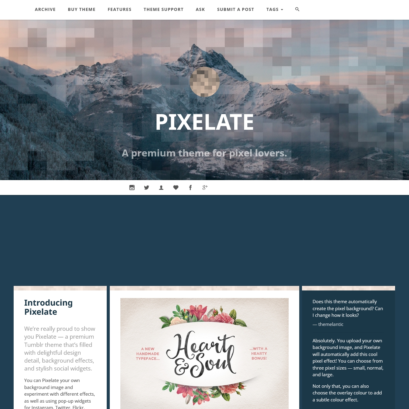 Pixelate Tumblr Theme