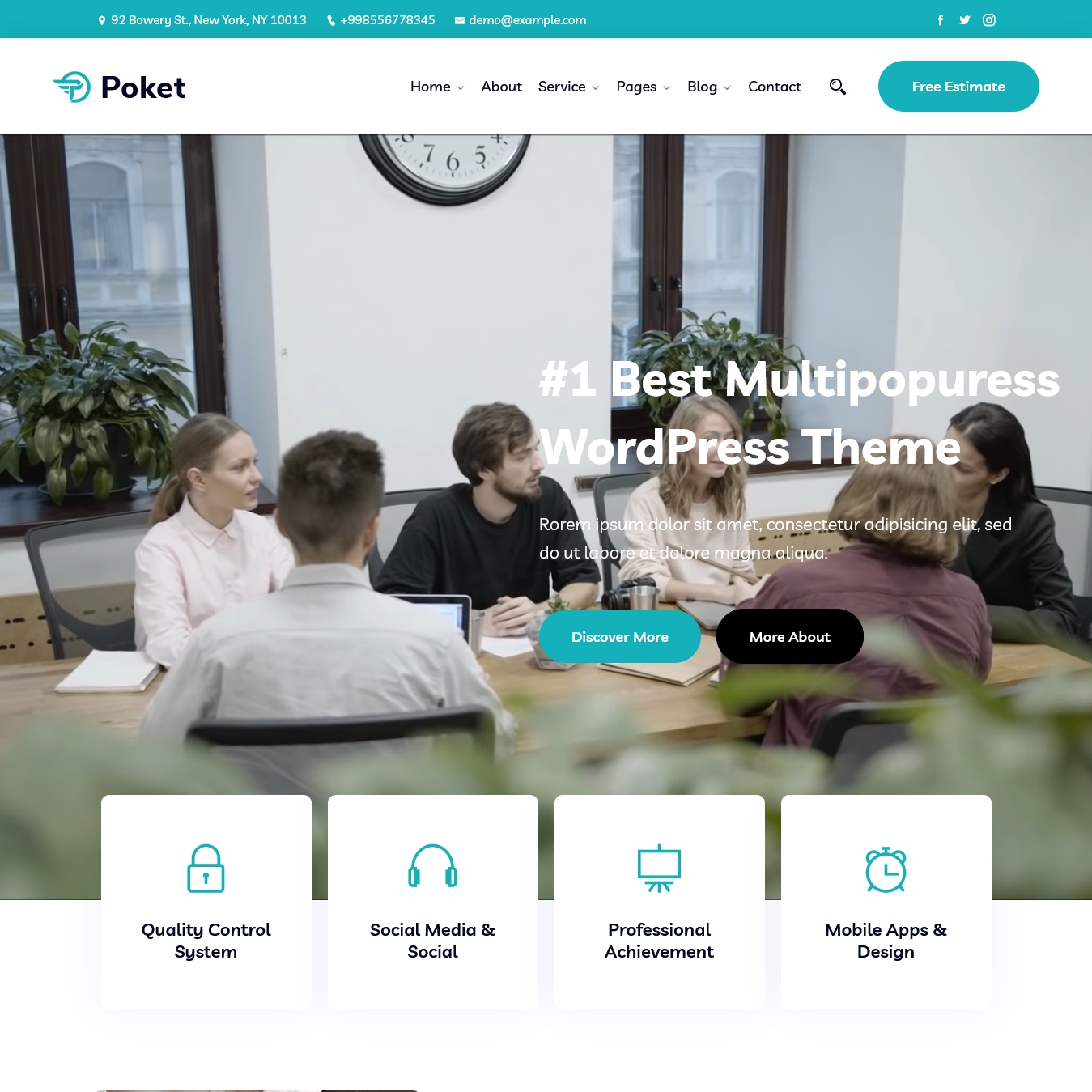 Poket Business And Multipurpose Responsive WordPress Theme