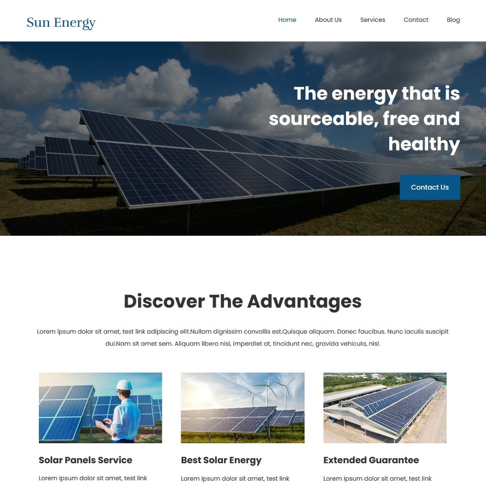 Sun Energy Wind Solar Energy Joomla Template