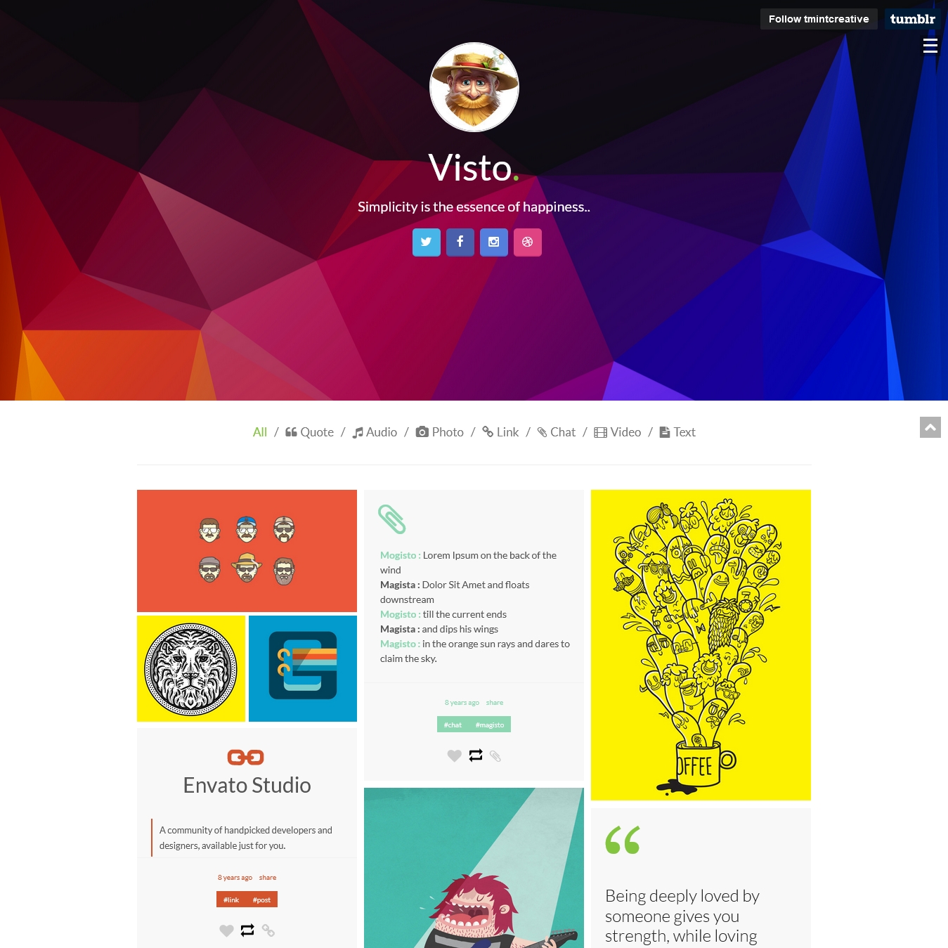 Visto Clean Responsive Tumblr Theme