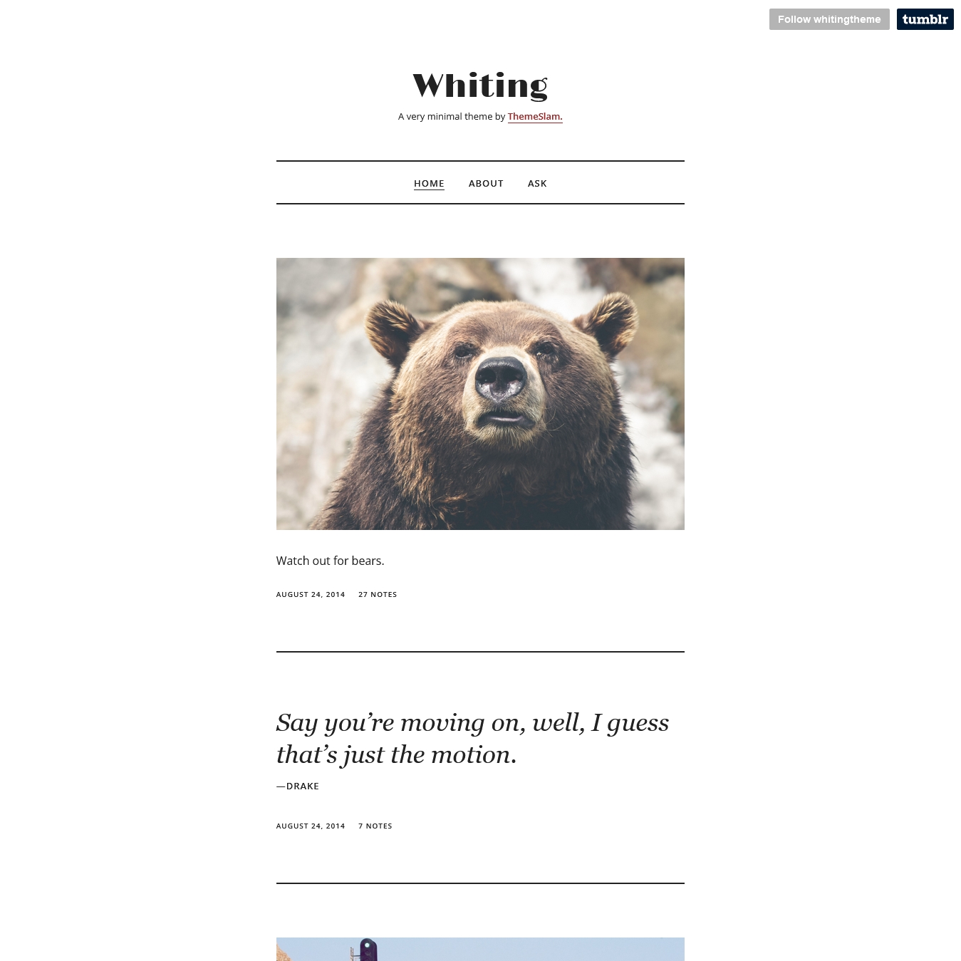 Whiting Tumblr Theme