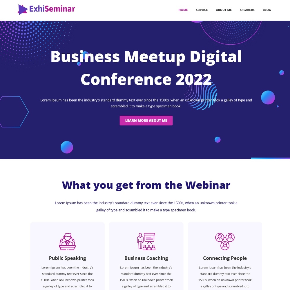 Exhiseminar Business Events Seminar and Webinar Joomla Template