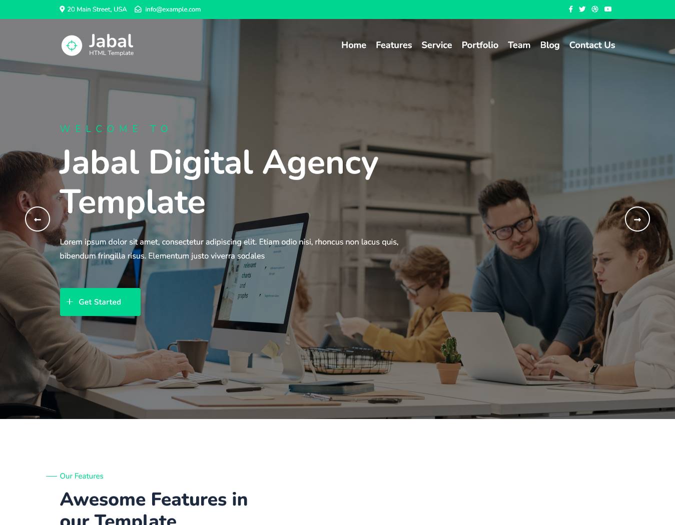 Jabal Digital agency One Page HTML Template