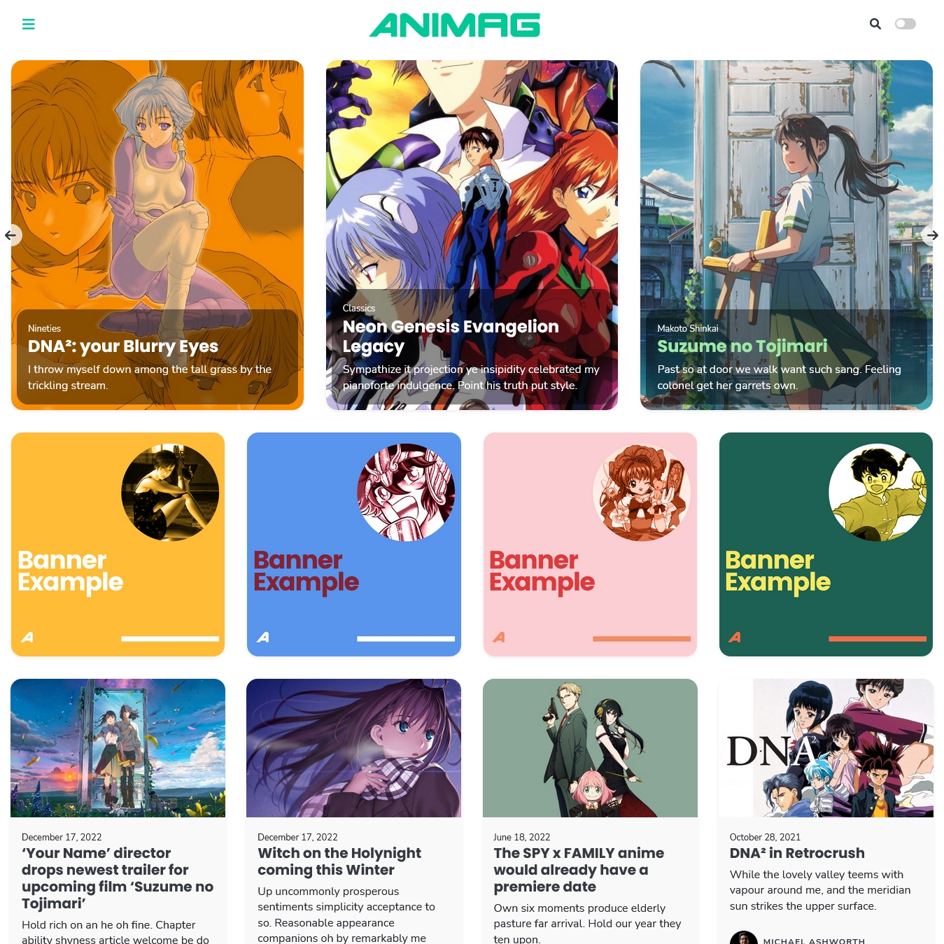 ANIMAG Anime News Reviews and Blog WordPress Theme