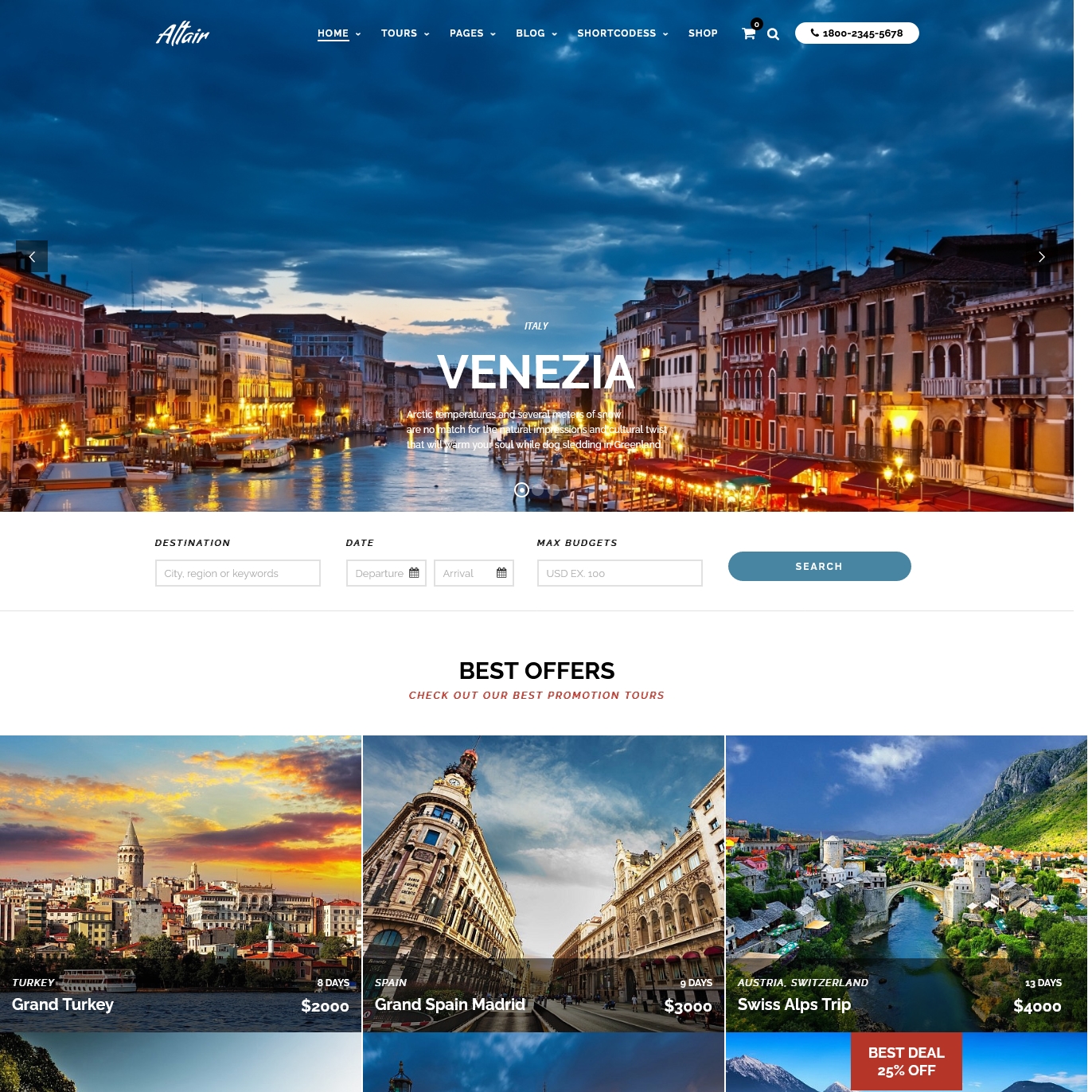 Altair Stunning Travel Agency Theme