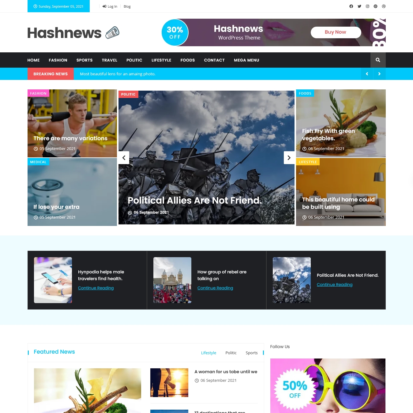 HashNews Modern Magazine & Newspaper WordPress Theme