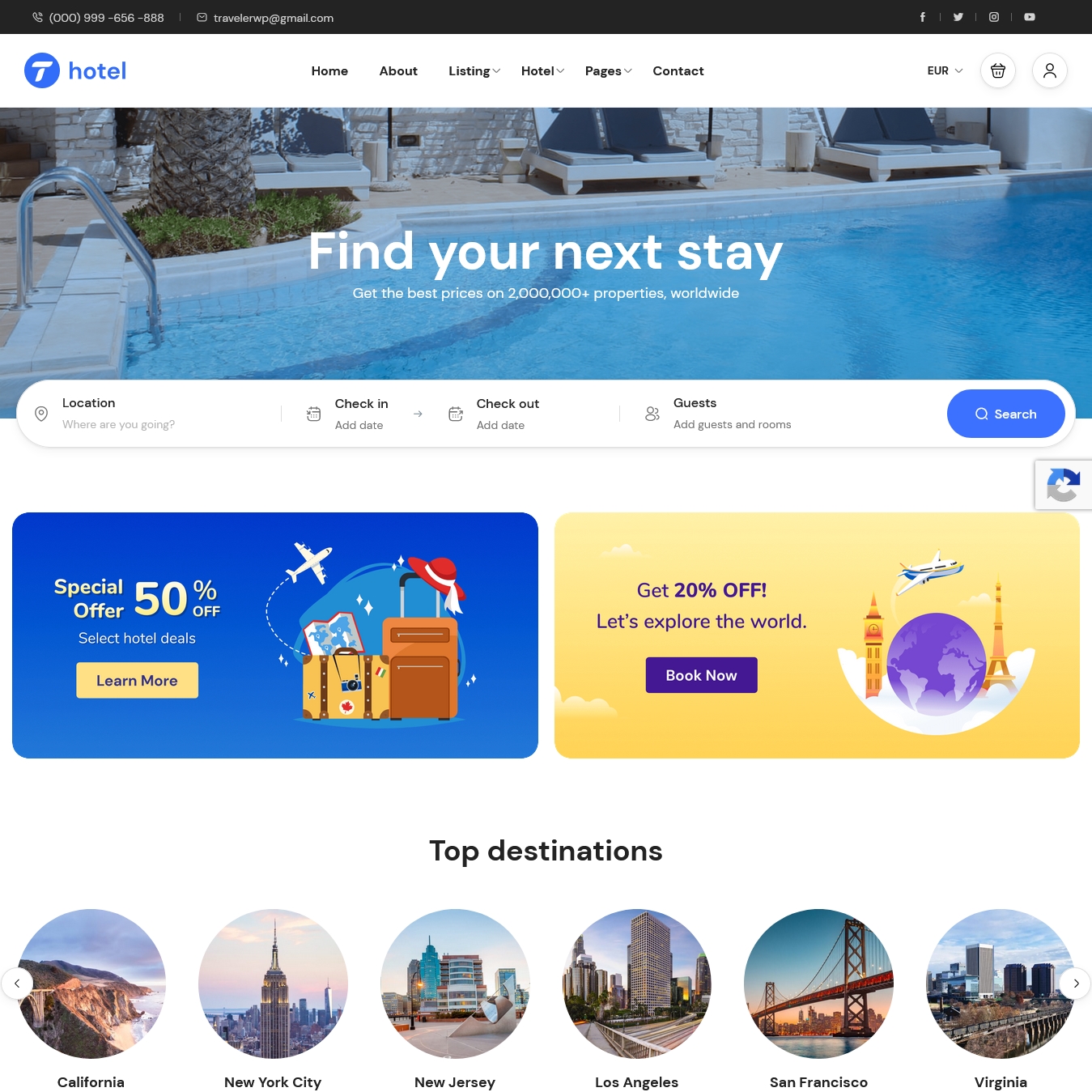 Travel Booking WordPress Theme 