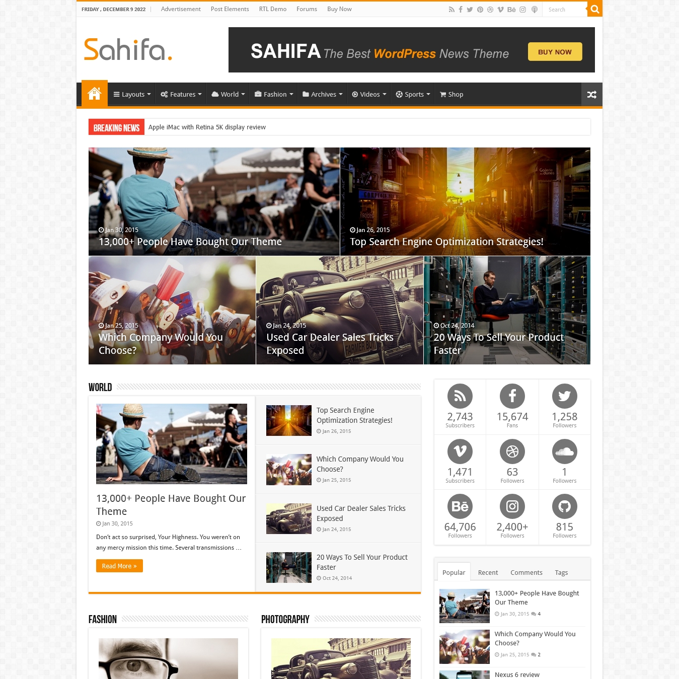 Sahifa News Theme