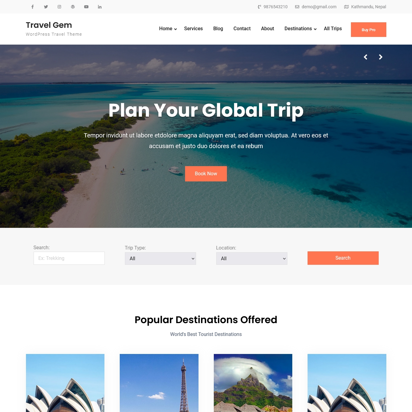 Travel Gem WordPress Theme