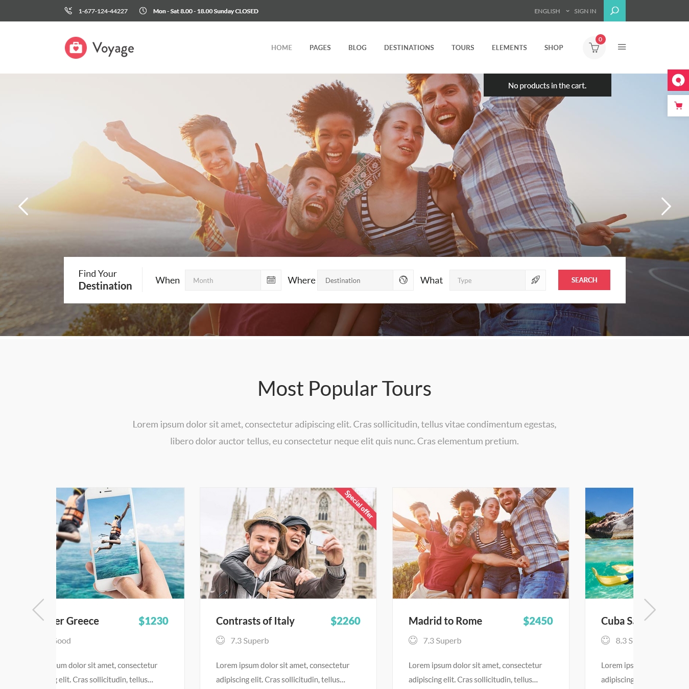 Voyage Modern Travel Tour & Booking Theme