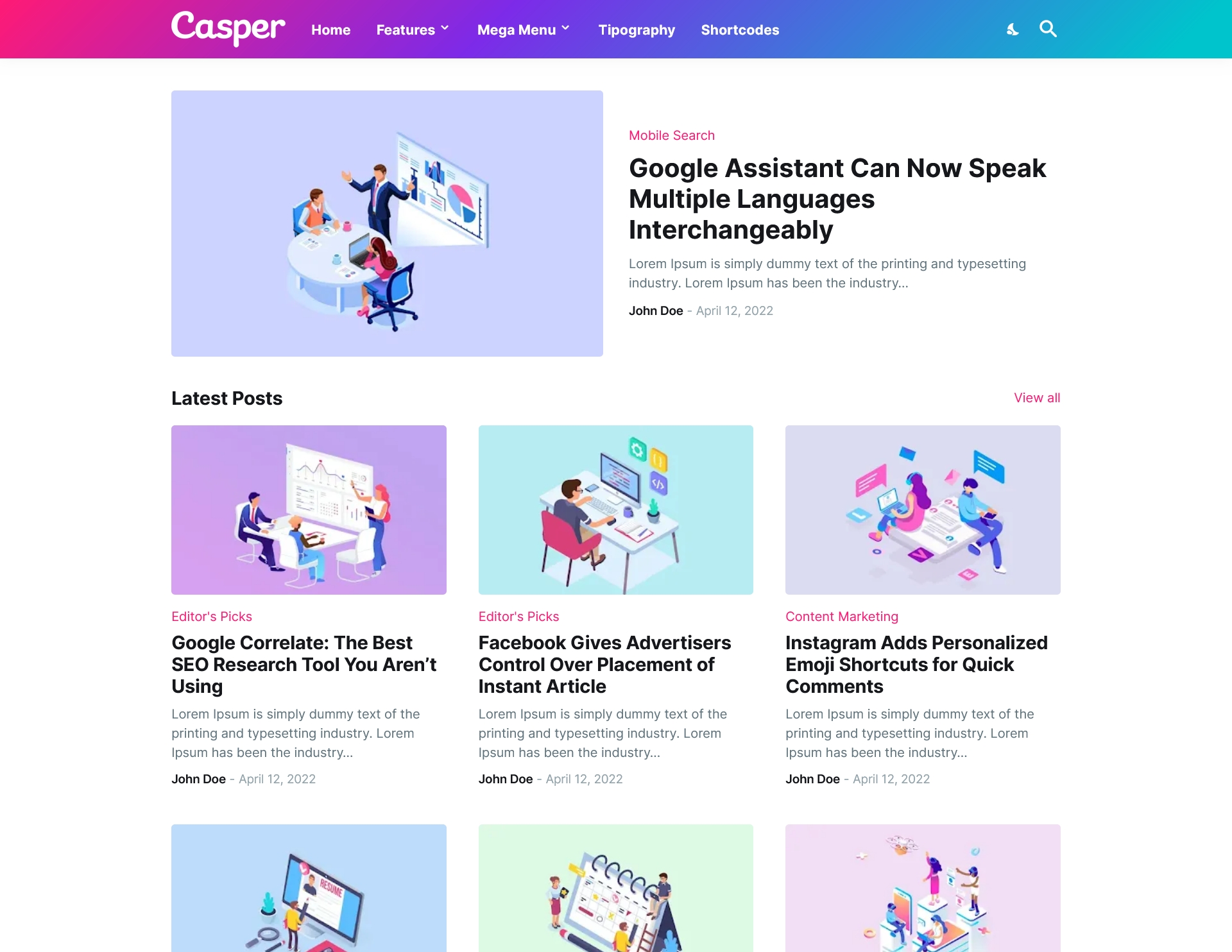 Casper Blogger Template