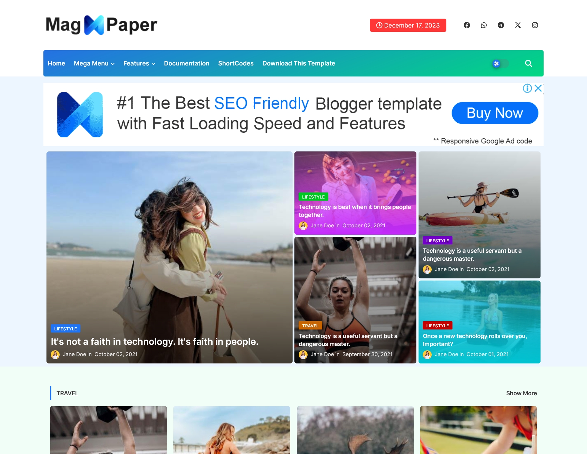 Mag Paper Blogger Template