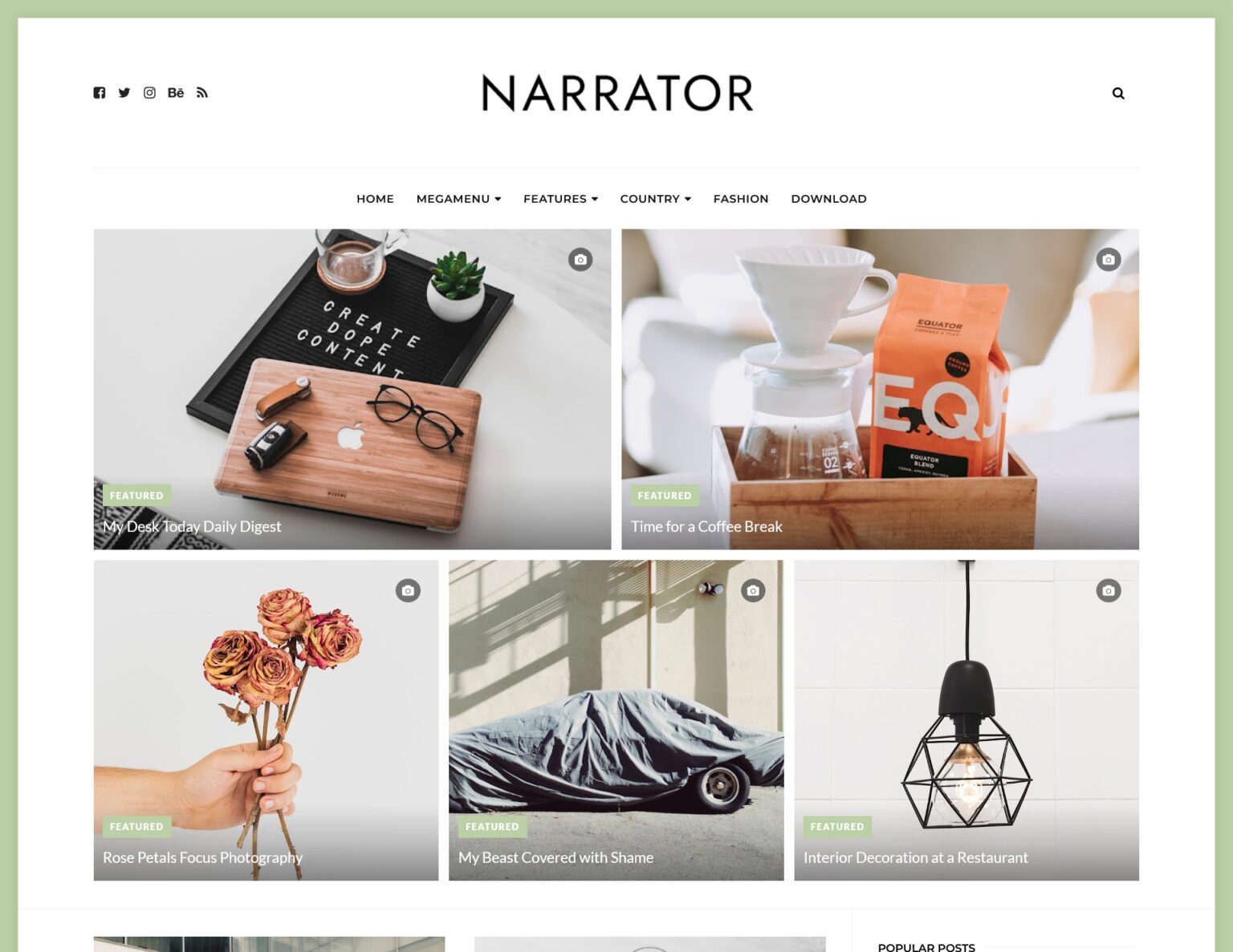 Narrator Personal Blogger Template