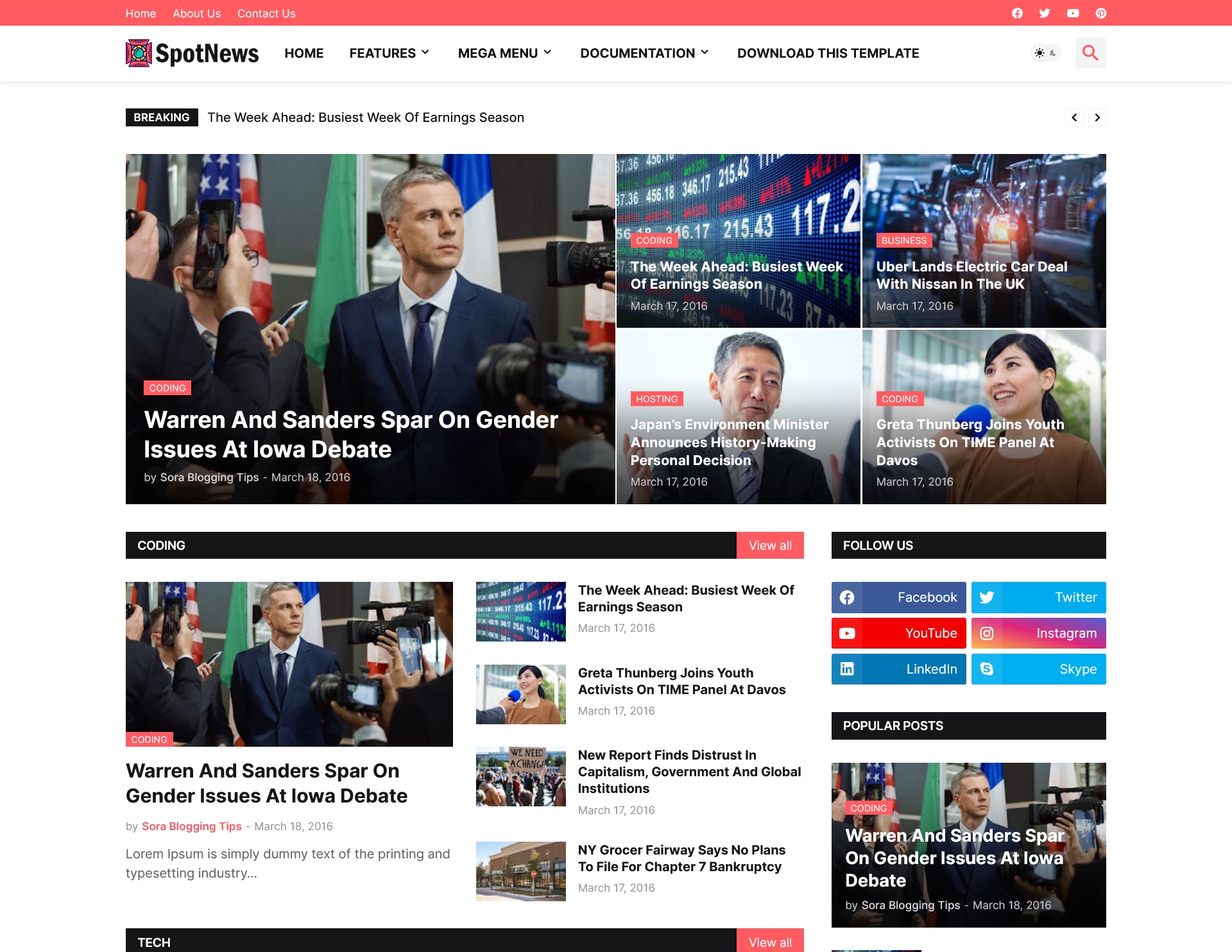 SpotNews Blogger Template