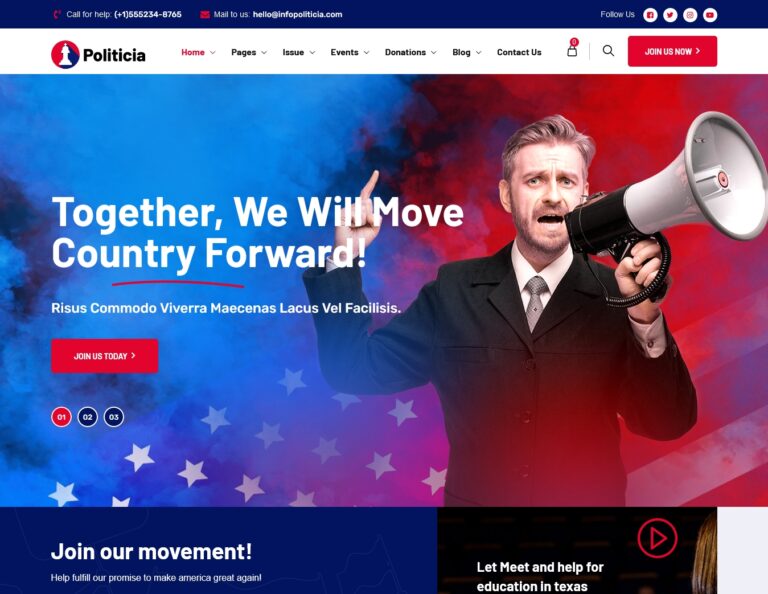 Politician & Speaker WordPress Theme