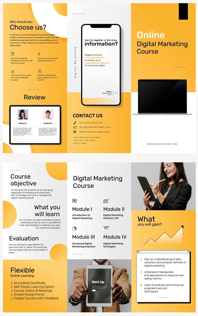 Business Course Brochure Template