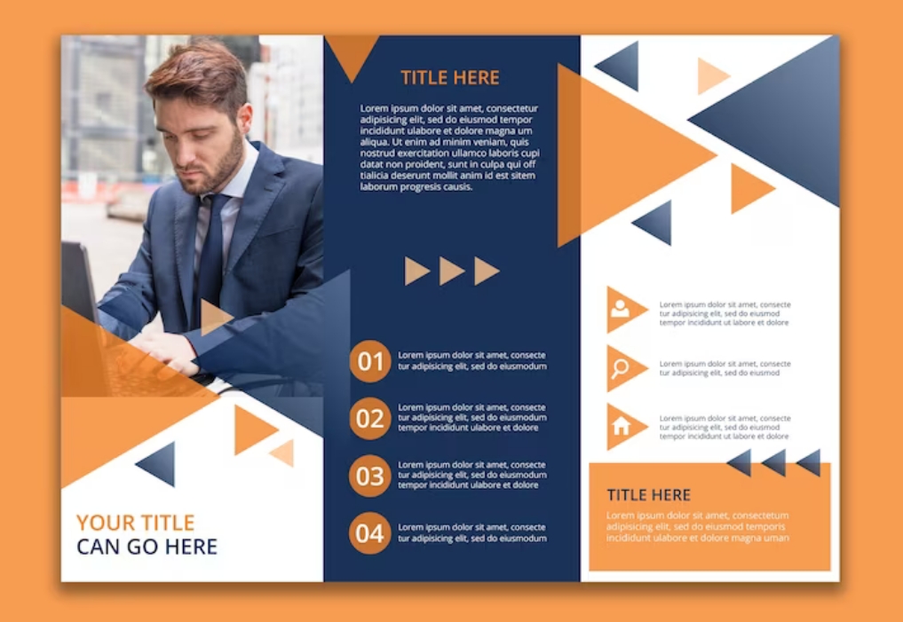 Trifold Geometric Business Brochure Template