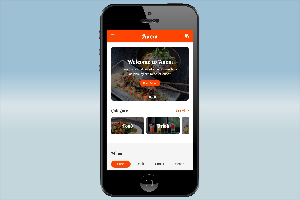 Aaem Cafe Restaurant Mobile Template