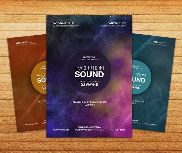 Free PSD Abstract Party Flyer Template