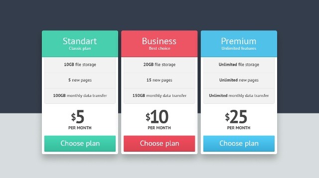 25 free psd pricing table templates webprecis pricing table templates