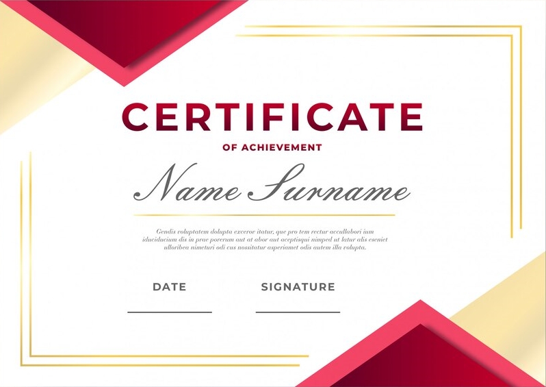Certificate Achievement Template