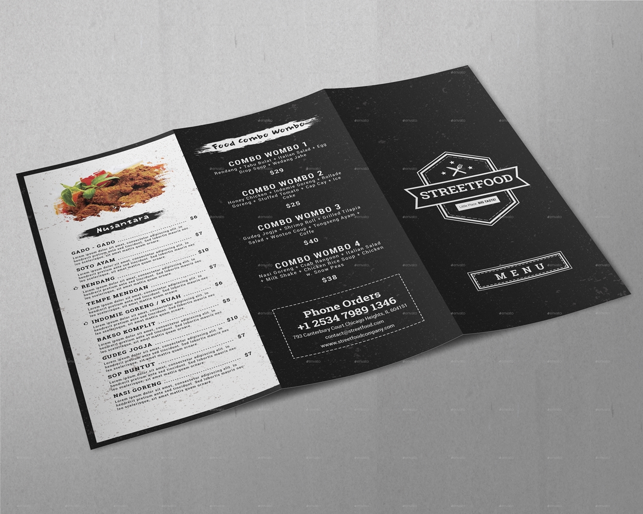 TriFold Food Menu Brochure Template