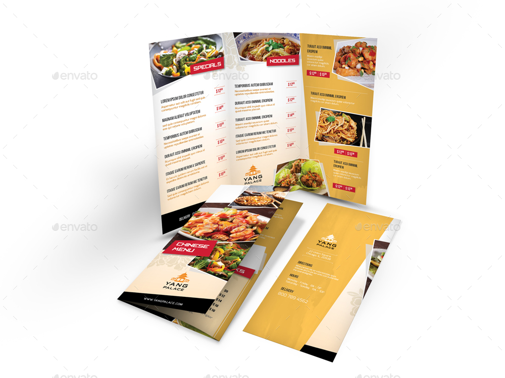 Chinese Restaurant Menu Print Bundle