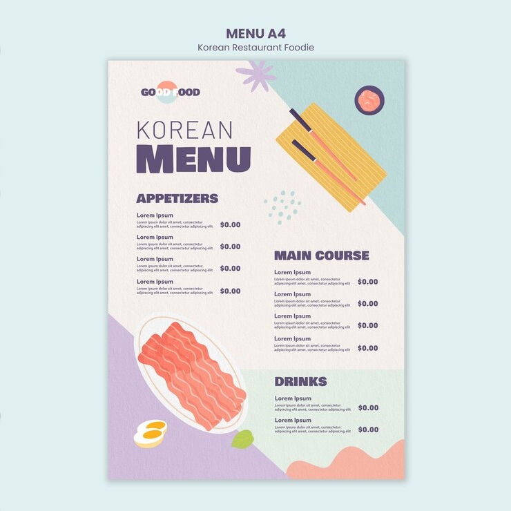 Flat Design Korean Restaurant Template