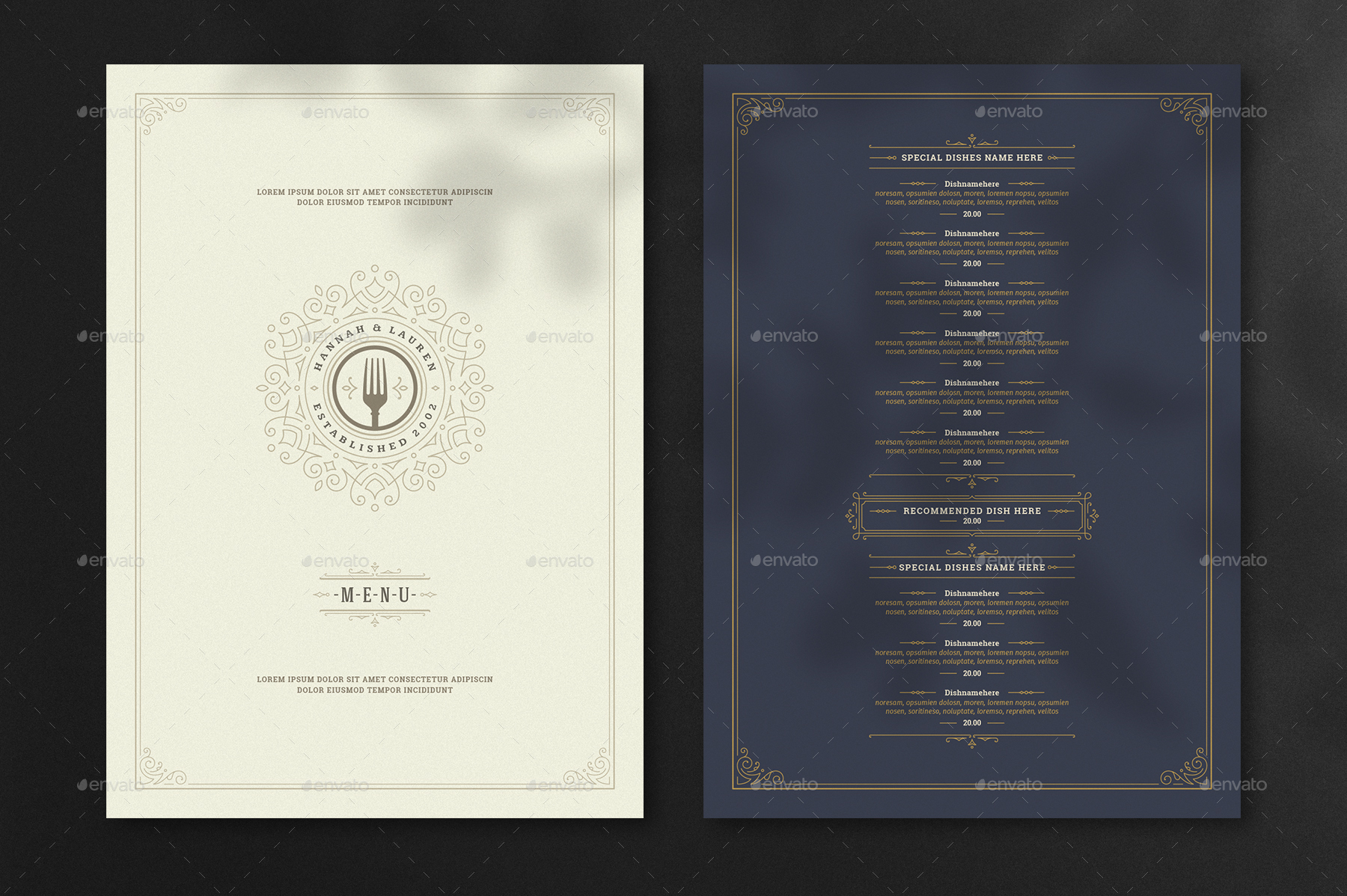 Restaurant Menu Template and Logo