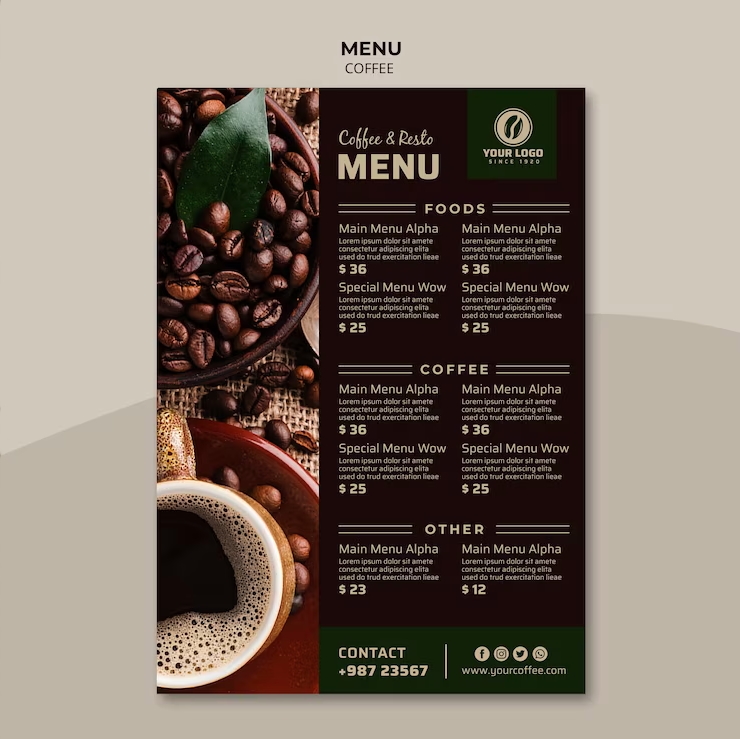 Tasty Coffee Menu Template